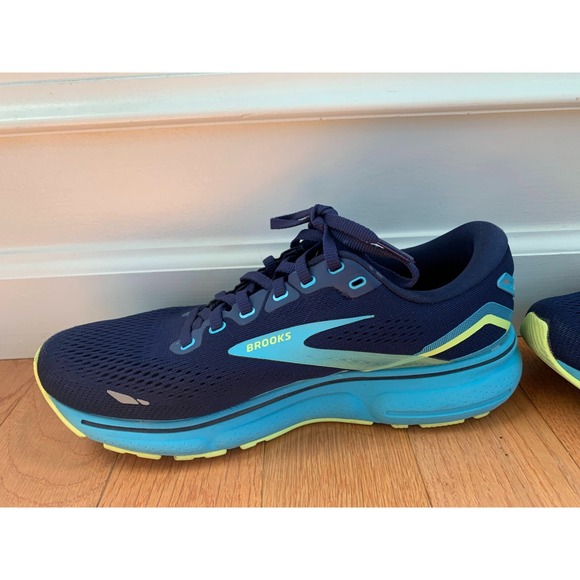 Brooks Ghost 15 Mens Shoes Sz 8 D Running Athletic Navy Blue Green Sneakers - Picture 5 of 10